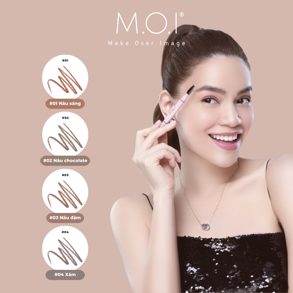 Chì kẻ mày M.O.I Cosmetics Magic Brow Pencil 2 đầu cho nét vẽ chính xác, mượt mà, bám màu, ngăn ngừa mụn và vi khuẩn 8g