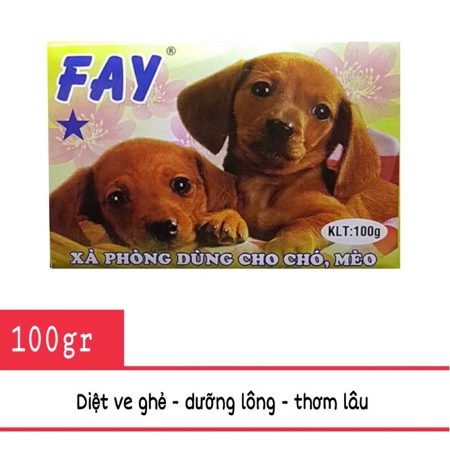 Xà phòng tắm diệt ve, bọ chét chó mèo - Fay 1 sao 100g
