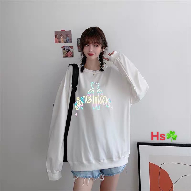 Áo sweater chữ "Give Me" ở sau lưng -Tặng kèm Gấu Bông-Sweater ulzzang nữ nỉ form rộng -HươngSu (PVN759) | BigBuy360 - bigbuy360.vn