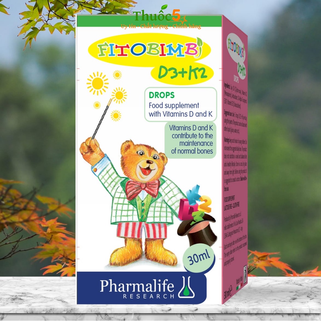 Siro Uống Fitobimbi D3K2 Hỗ Trợ Bổ Sung Canxi Giúp Xương, Răng Chắc Khỏe Chai 30ml
