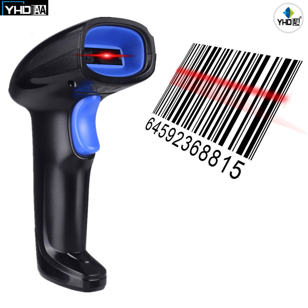 Máy quét mã vạch sản phẩm YHD 1100C 1D Máy Scan Barcode cầm tay có dây dùng trong Cửa hàng, Siêu thị