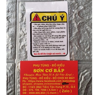 Tem dán xe máy nổi cảnh báo chú ý ] phạt 1000 usd