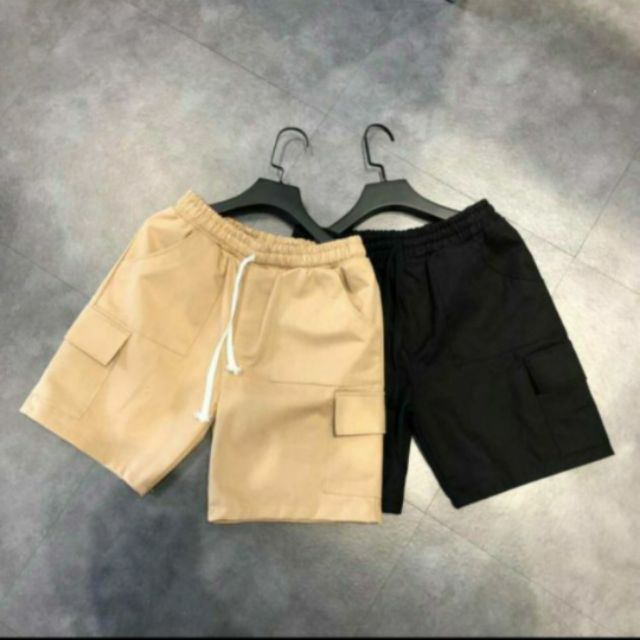Quần Short Kaki Túi Hộp ❤ Quần Đùi Nắp Túi Nam Nữ Năng Động