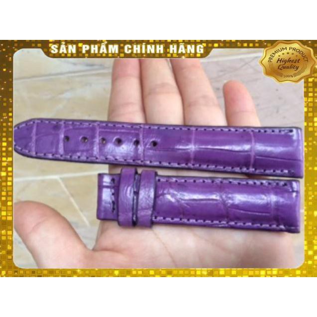 Thẻ BH 12 Tháng -  Dây Đồng Hồ 2 Mặt Da Cá Sấu Màu Tím size 20 . Hàng Cao Cấp, xịn, Rẻ, Đẹp