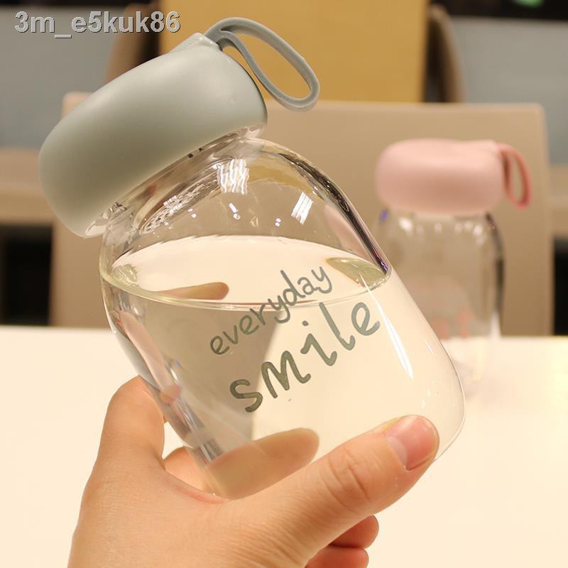 cốc đựng nước mini dễ thương cho bé thủy tinh chịu nhiệt ngọt cầm tay chống rò rỉ có ngăn trà