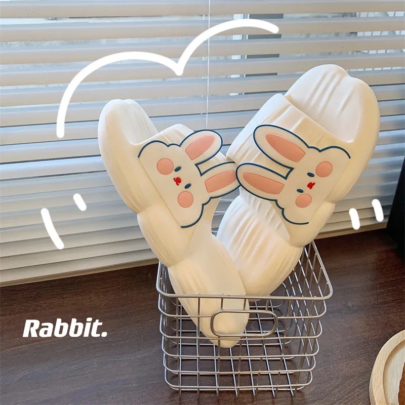 Dép Đi Trong Nhà Mềm Mại Thoải Mái Chống Trượt In Hình Thỏ Dễ Thương Phong Cách Hàn Quốc Cho Nữ