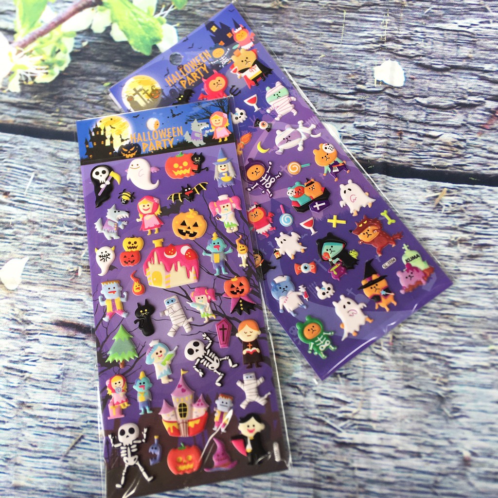 Sticker Hình dán nổi 3D Party Halloween cho bé Bìa 22x10cm