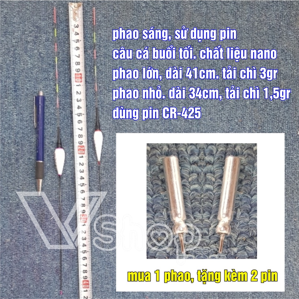 Phao sáng, dùng pin, phao đèn, câu cá buổi tối, câu đêm