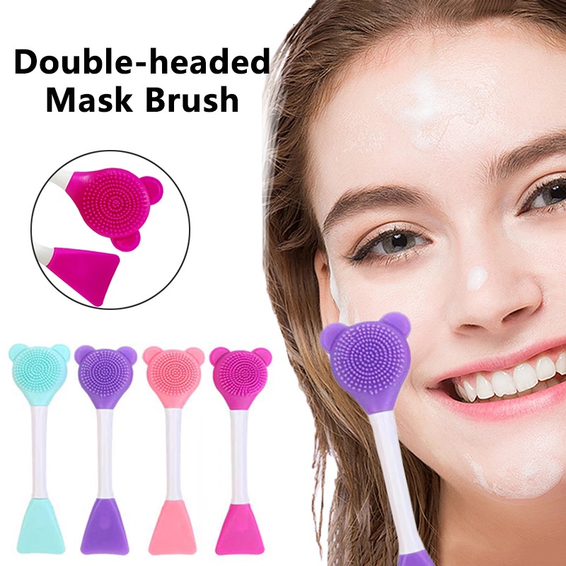 1 Cọ Silicone Mềm Hai Đầu Dùng Để Vệ Sinh Mặt Nạ Chăm Sóc Da Tiện Dụng