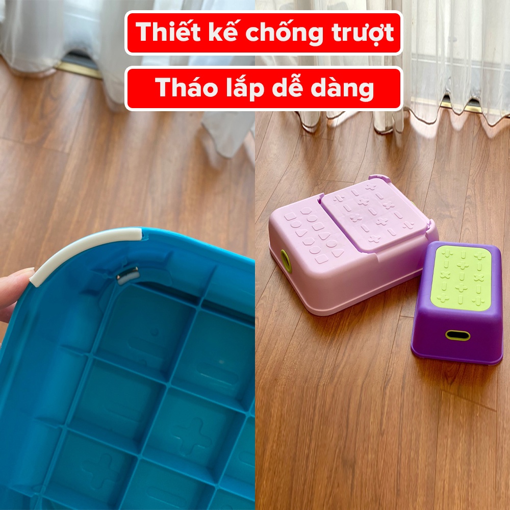 Ghế bậc thang đa năng H2 Babyhop thiết kế 2 bậc giúp bé vệ sinh độc lập, ngồi đọc sách có thể tháo rời chịu lực 70kg