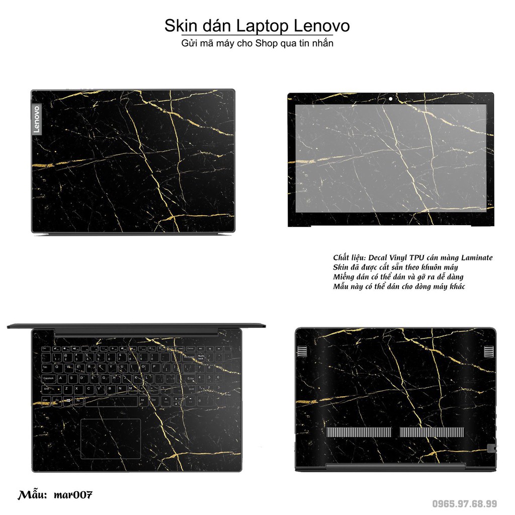 Skin dán Laptop Lenovo in hình vân Marble _nhiều mẫu 2 (inbox mã máy cho Shop)