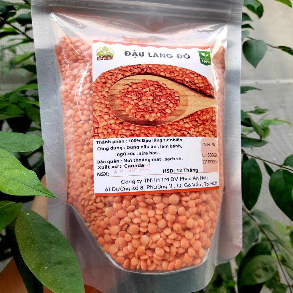 Đậu lăng đỏ tách vỏ Ấn Độ, 500 gr