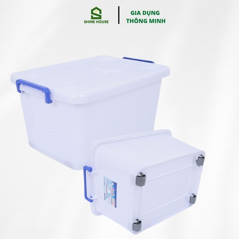 Thùng Nhựa Vuông Duy Tân Có Bánh Xe Đựng Đồ Đa Năng Nhiều Dung Tích 15L-30L-55L-90L-120L-140L