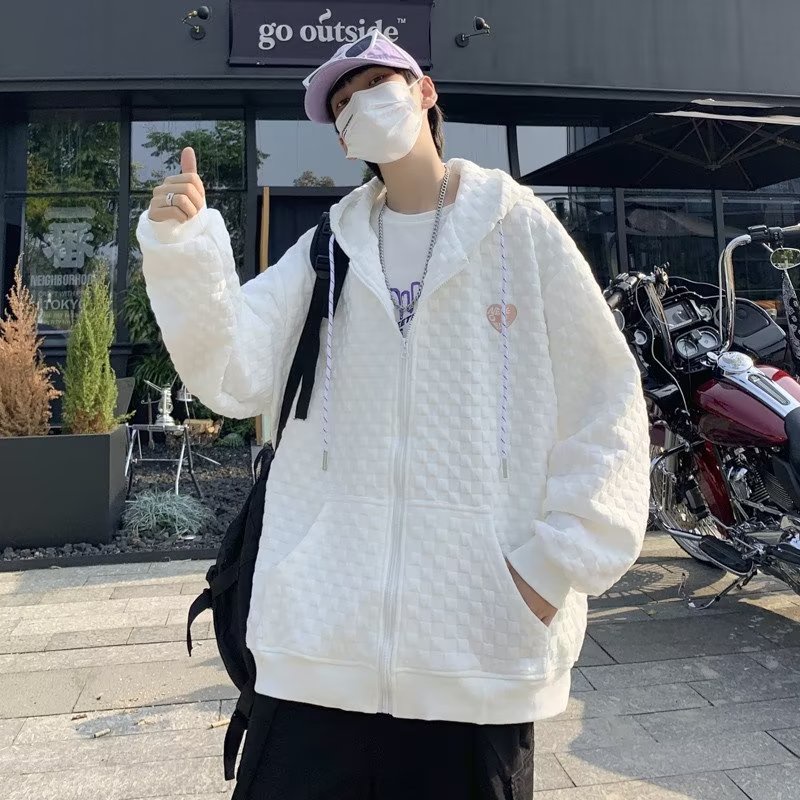 Áo Khoác dây kéo Có Nón Dáng Rộng Thời Trang áo khoác nam Hàn Quốc áo hoodie dây kéo Đơn Giản Cá Tính áo khoác hoodie Nam Nữ