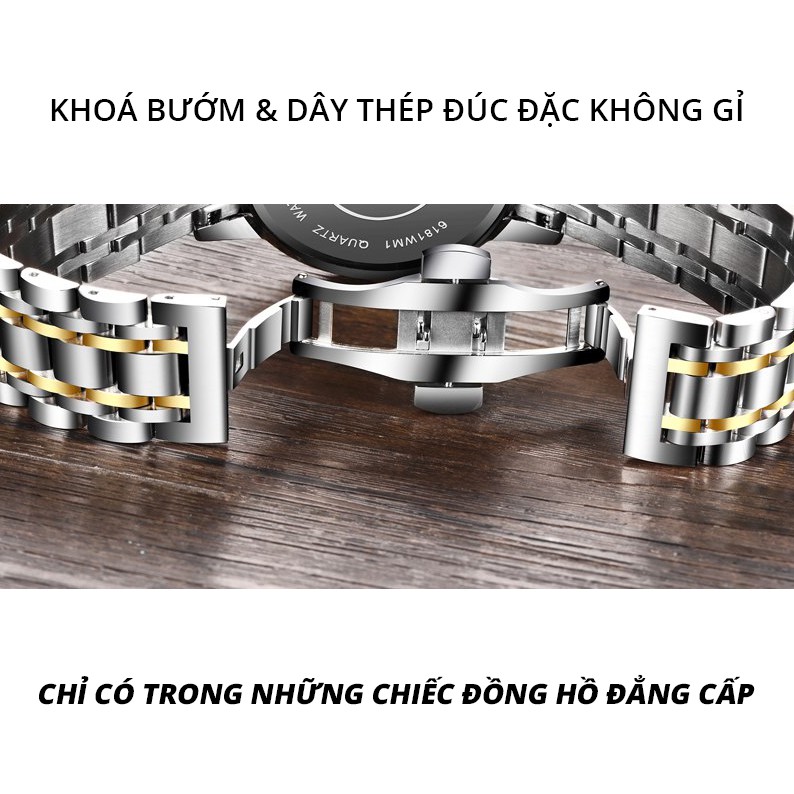 Đồng hồ nam rồng vàng chạm khắc 3D chính hãng kèm bộ quà tặng cao cấp DRAGON - Đồng Hồ Quốc Tế