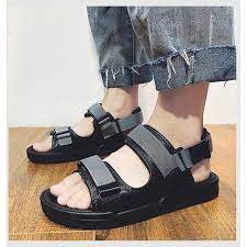 Giầy Sandal Nam 2 Quai Trơn - quai hậu nam học sinh 2 quai ngang Trơn Mẫu Mới 2021