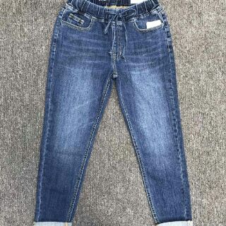 Quần jeans nữ dáng Boy cạp chun đẹp (Giá Cty 360k)