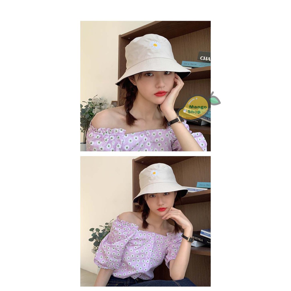 Mũ Bucket Hoa Cúc GD hot trend 2 mặt