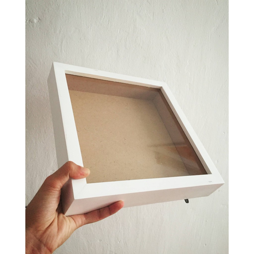 Khung ảnh hộp gỗ - Size 25x25 Dày 5cm - Khung hình gỗ thông mặt kính QLMQHome