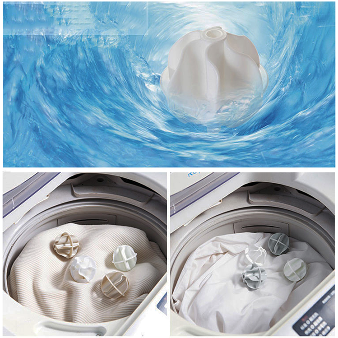 HCM - [Size to 5.5cm] Set 4 banh giặt tròn 6 cánh xoáy tăng hiệu quả làm sạch và chống nhăn quần áo tốt hơn