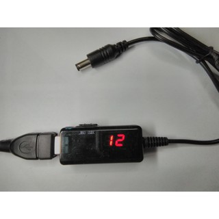 Cáp USB tăng áp có led hiển thị Volt(5V==>9V/12V)(dây USB tăng áp)