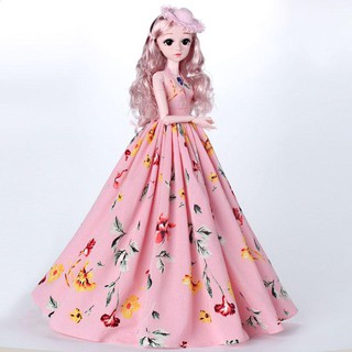 CHỈ NGUYÊN VÁY : Váy Hoa Hồng Maxi Danh Cho Búp Bê 60cm