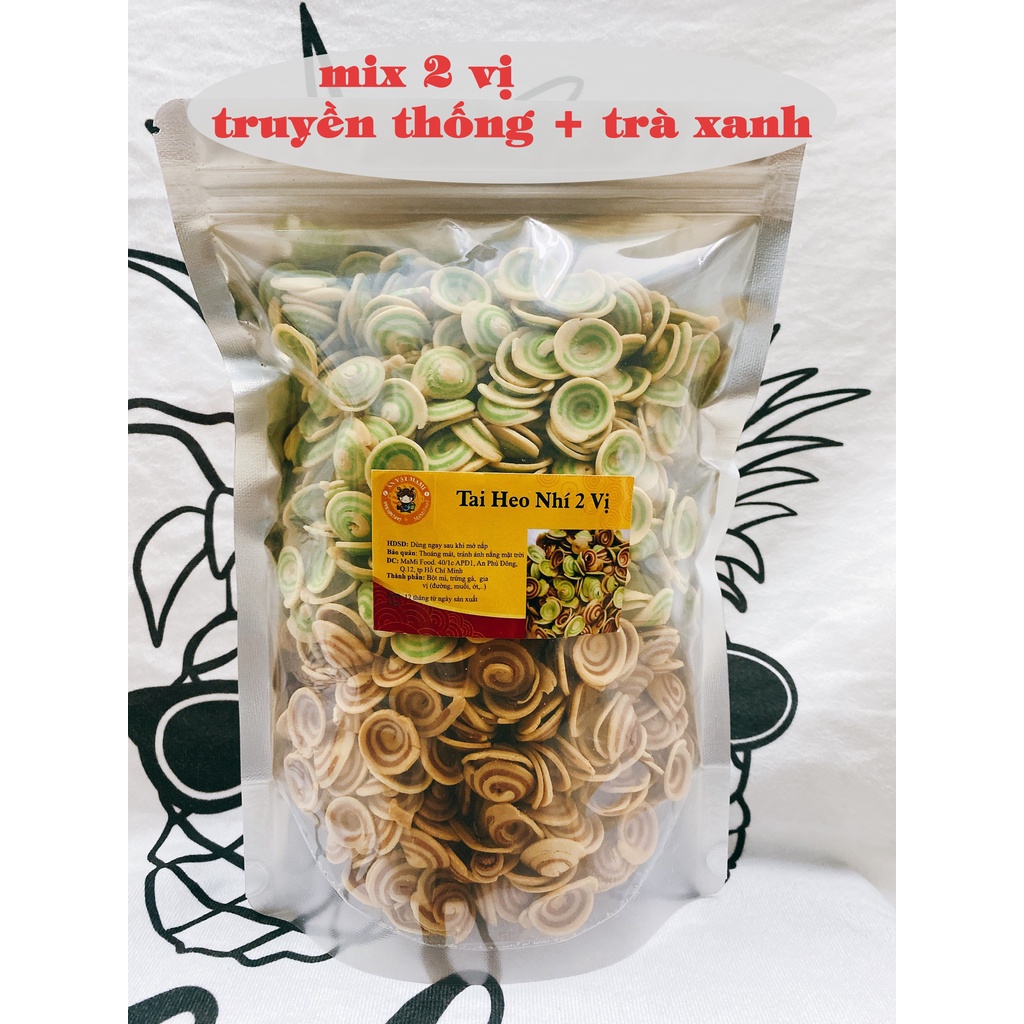 500g Bánh Tai Heo Nhí 2 vị, giòn thơm, túi zip