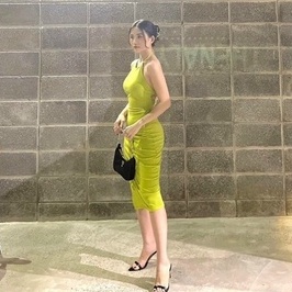 Đầm yếm hở lưng xẻ đùi form ôm body nữ Có Mút Lót Ngực chất vải thun gân len 4 chiều FreeSize, Váy trễ vai (Bảo An Hot) | BigBuy360 - bigbuy360.vn