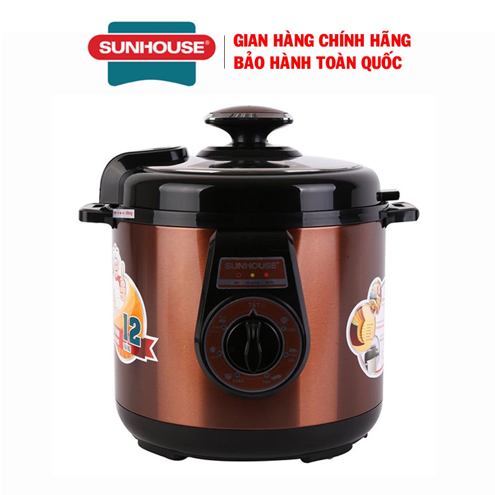 [Mã ELMALL10 giảm 10% đơn 500K] Nồi áp suất điện đa năng Sunhouse SHD1562, Dung tích 6 lít