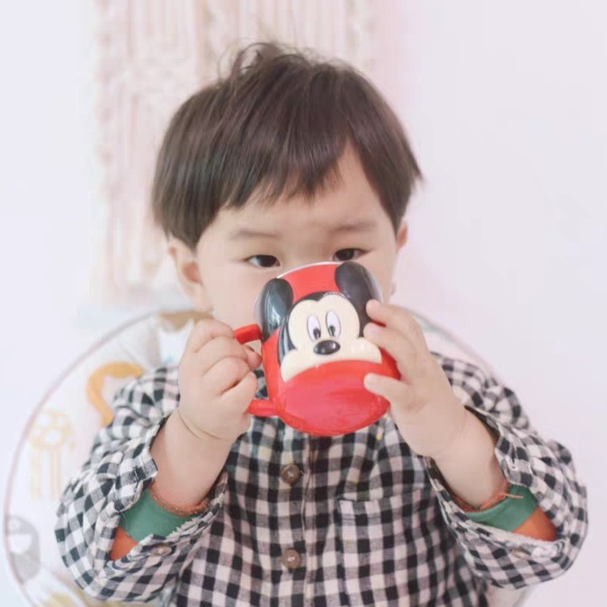 Cốc ly giữ nhiệt uống nước lõi inox 304 Mickey 3D Disney cho trẻ em