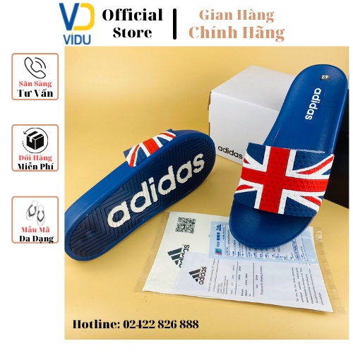 Dép nam thời trang ADIDAS ViDu 21133 màu xanh hình lá cờ Anh chống trơn trượt, độc đáo