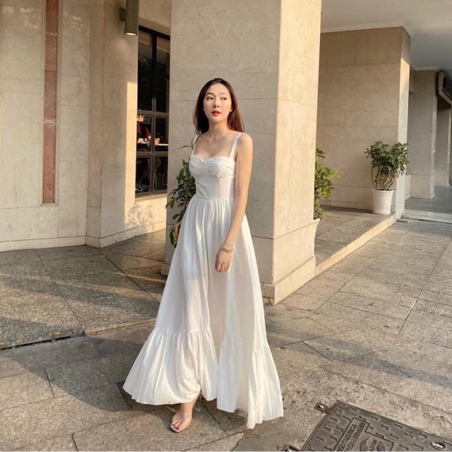 Đầm trắng Maxi ( kèm ảnh thật cuối)