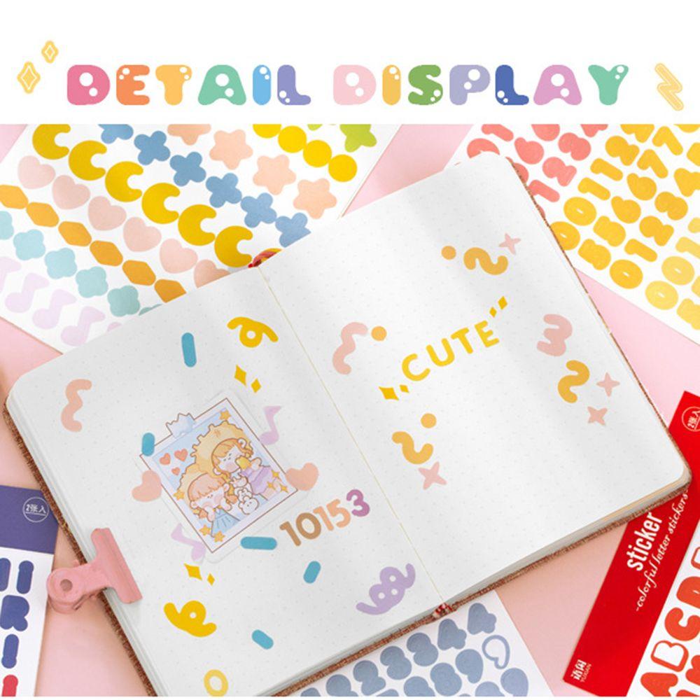 Set 2 Tấm Sticker Dán Trang Trí Sổ Tay / Nhật Ký Hình Chữ Cái Alphabet Dễ Thương