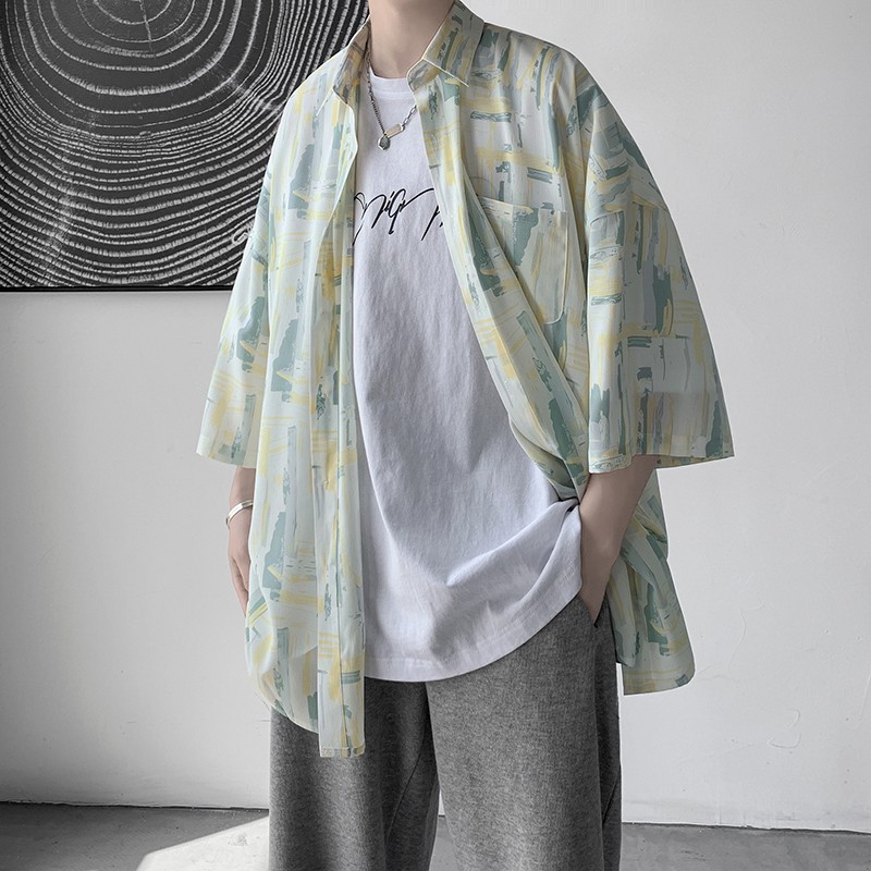 (A157) Áo sơ mi unisex họa tiết đơn giản 2 màu size M L XL (kèm ảnh thật ở cuối) | BigBuy360 - bigbuy360.vn