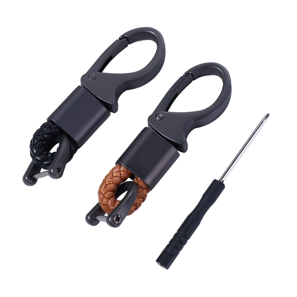 REBUY1 Móc Chìa Khóa Bằng Da PU Màu Trơn Phong Cách Cổ Điển Thời Trang Cho Nam / Nữ DIY