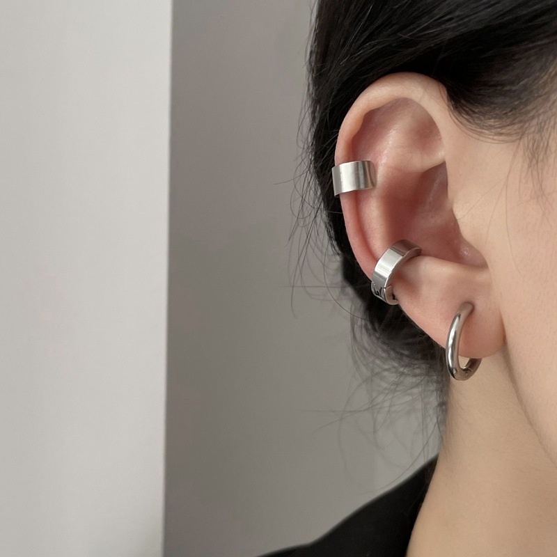 Bông Tai Thép Titan Không Xỏ Lỗ Kiểu Đơn Giản Và Vui Nhộn Thời Trang Cho Nữ