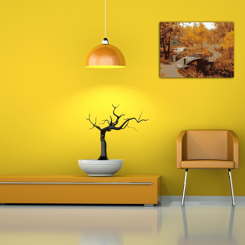 Tranh Sơn Dầu Bằng Acrylic Hình Cây Cầu Dùng Trang Trí Nhà