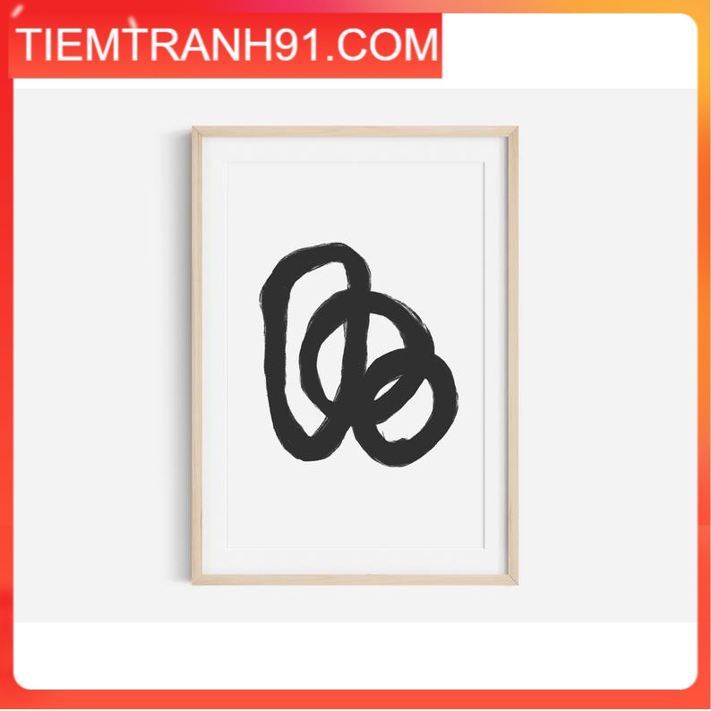 Tranh in cao cấp | Tranh nghệ thuật trừu tượng - Black Abstract Art Print, Black and White Abstract Art 01