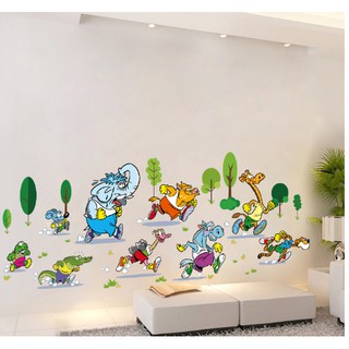 Decal dán tường vườn thú vui nhộn