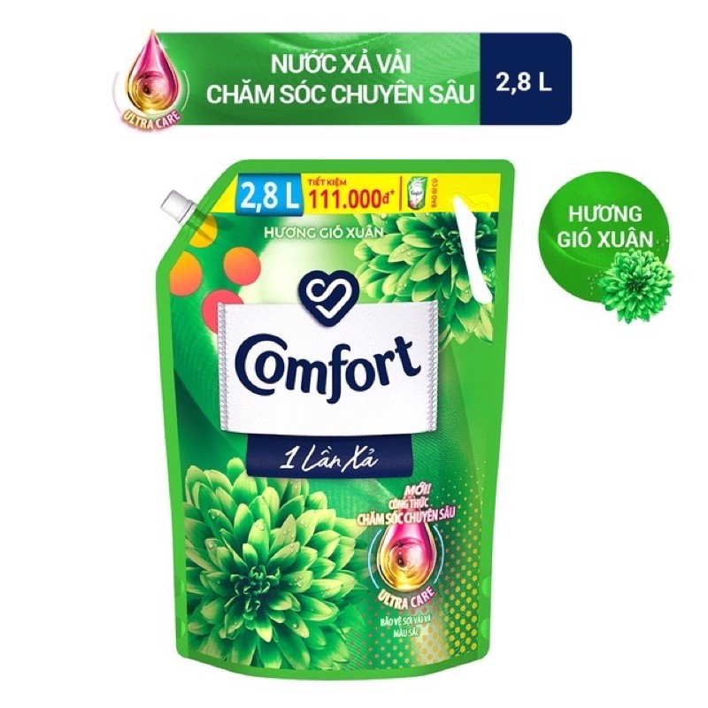 [COMFORT] Nước xả làm mềm vải Comfort Chăm sóc chuyên sâu 1 Lần Xả túi 2,8L