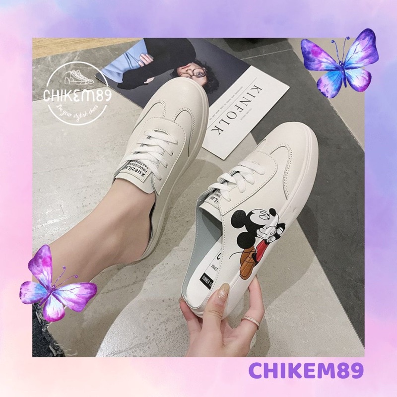 Giày sục thể thao bata ❤️FREESHIP❤️giày đạp gót phong cách thời trang chuột mickey