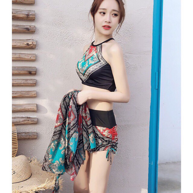 BIKINI ĐI BIỂN HOẠ TIẾT THỔ CẨM SET BỘ 3 MÓN CỰC XINH HÀNG TỐT | BigBuy360 - bigbuy360.vn