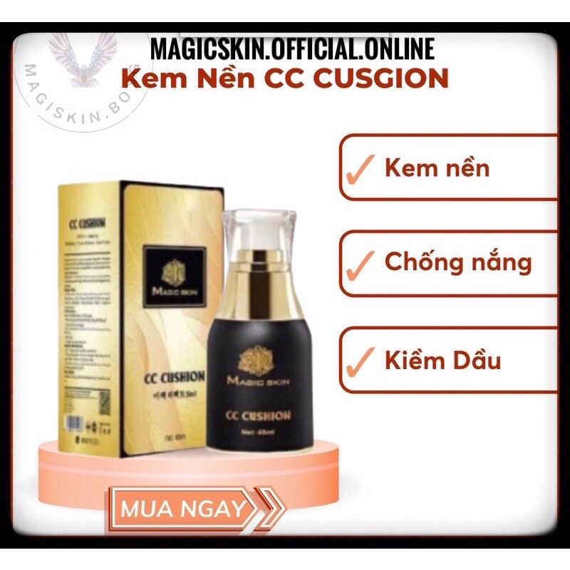 KEM CHỐNG NẮNG SINH HỌC -kem nền cc cushion Magicskin kiềm dầu+chứa titanium+dưỡng da