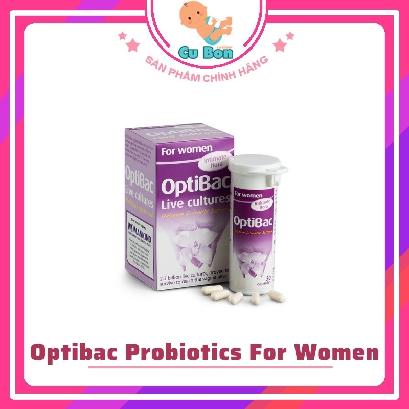 Optibac tím Probiotics For Women Anh Quốc (30 viên + 90 viên) cho phụ nữ và mẹ bầu phòng ngừa viêm nhiễm vùng kín