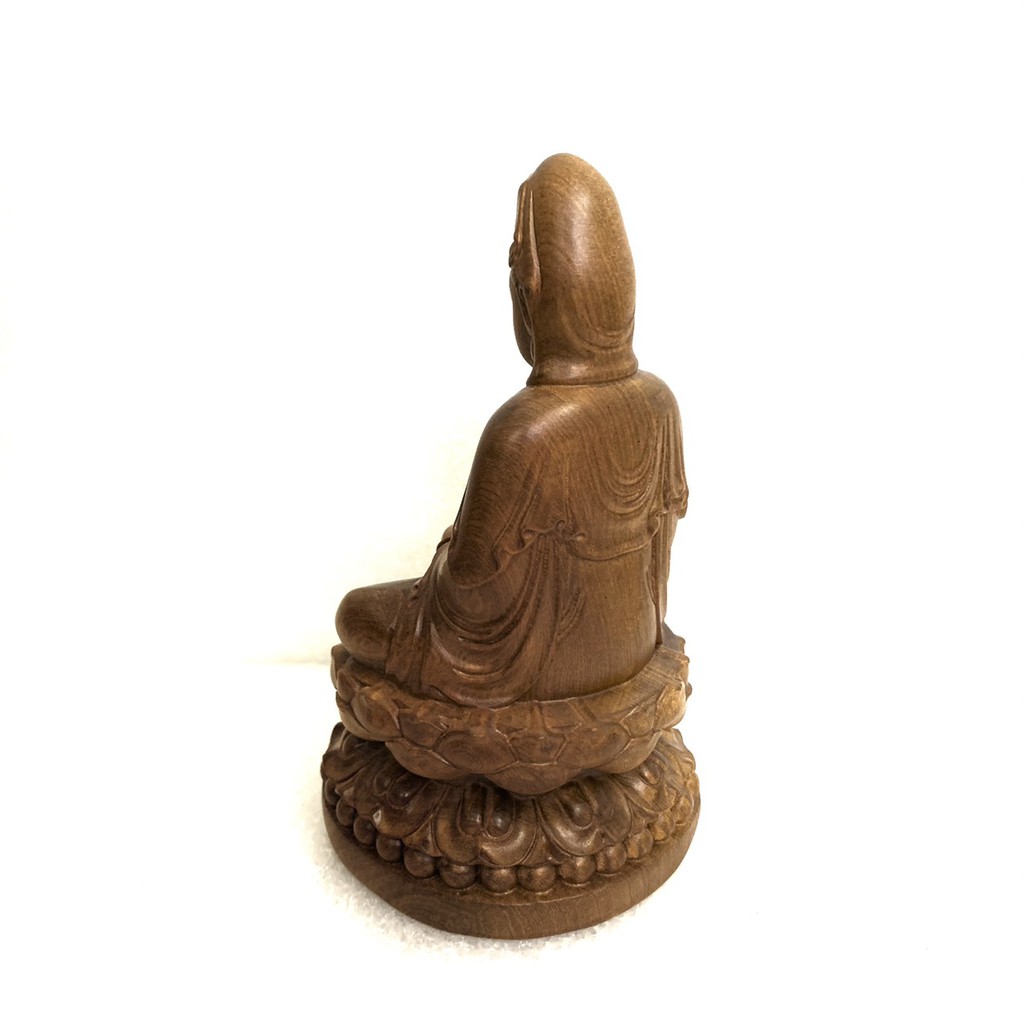 Tượng Gỗ Hình Phật Quan Âm Ngự Đài Sen - Trang Trí Nhà Cửa, Taplo Ô Tô