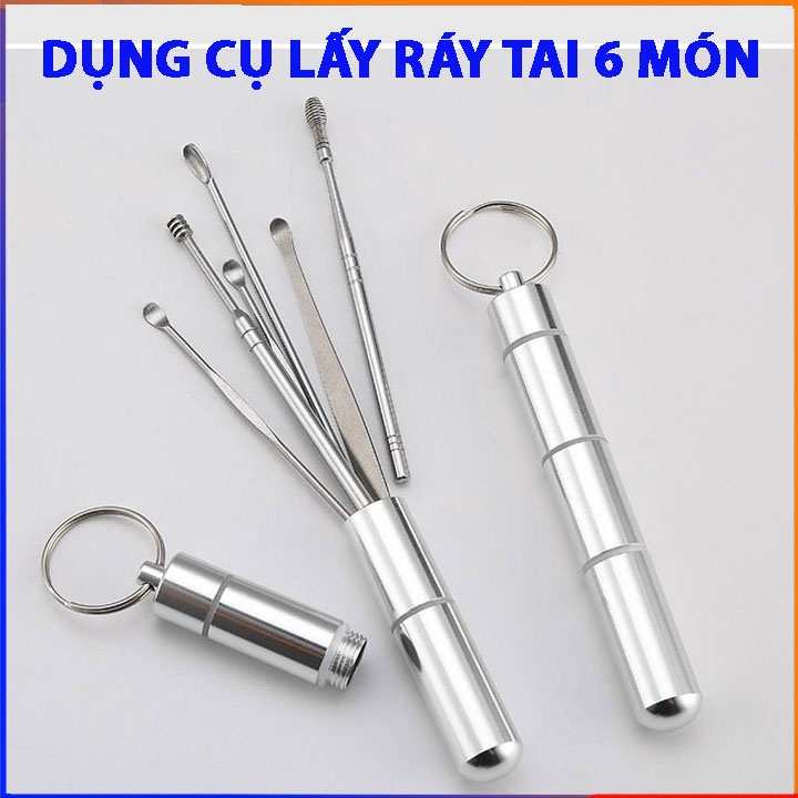 Bộ dụng cụ 6 món lấy ráy tai cao cấp bằng thép không gỉ