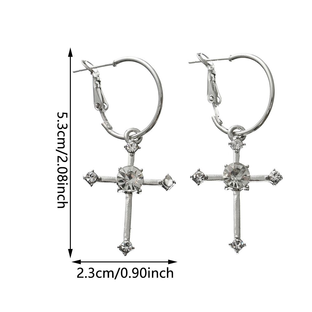 Bông Tai Hình Thánh Giá Phong Cách Gothic Cho Nữ Mihan1