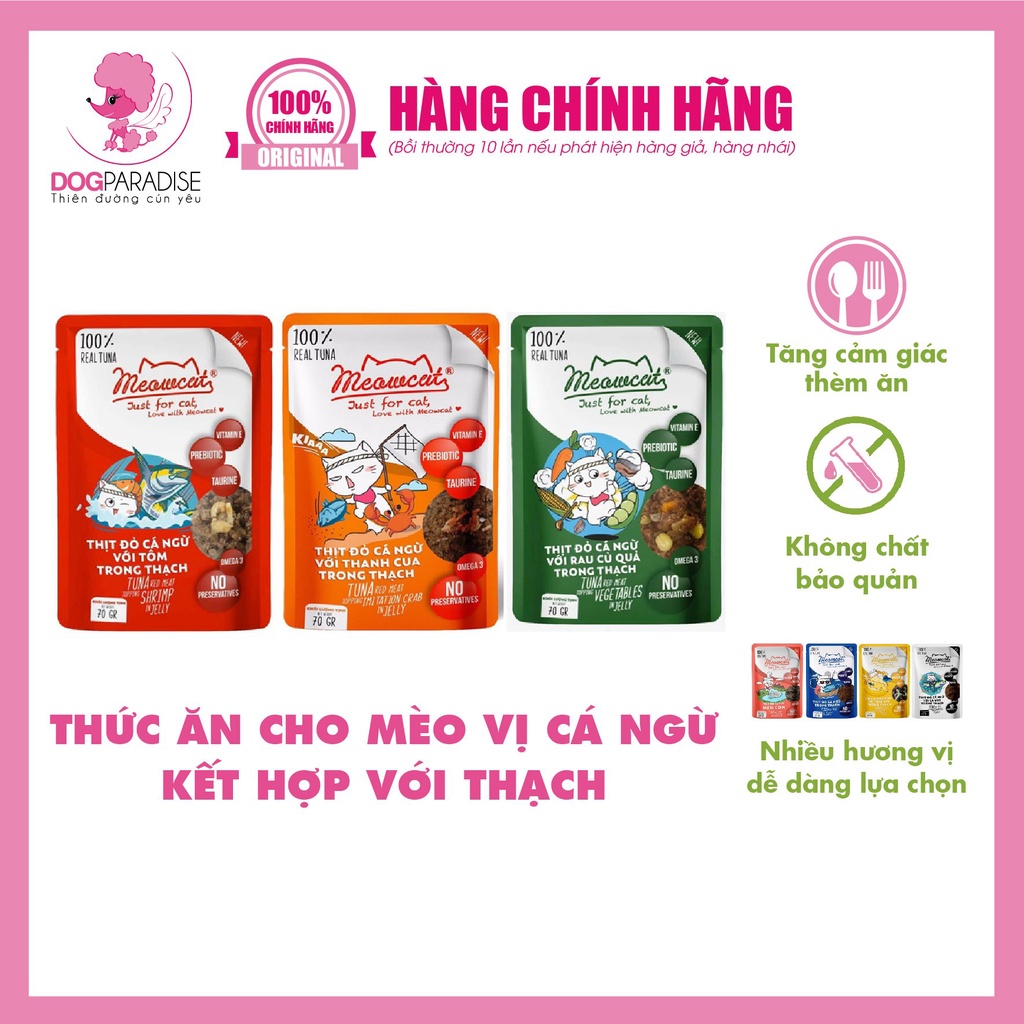 Thức ăn pate cho mèo nhiều vị 70g MEOWCAT - Dog Paradise