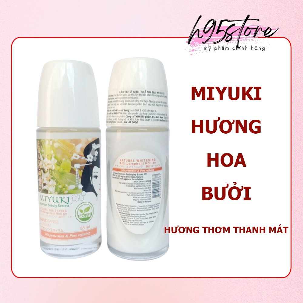 Lăn khử mùi 24h trắng da ngừa thâm nách hương nước hoa MIJUKI Nhật Bản