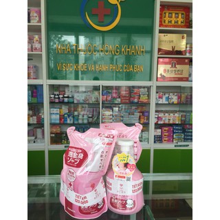 Combo sữa tắm Arau chai và túi